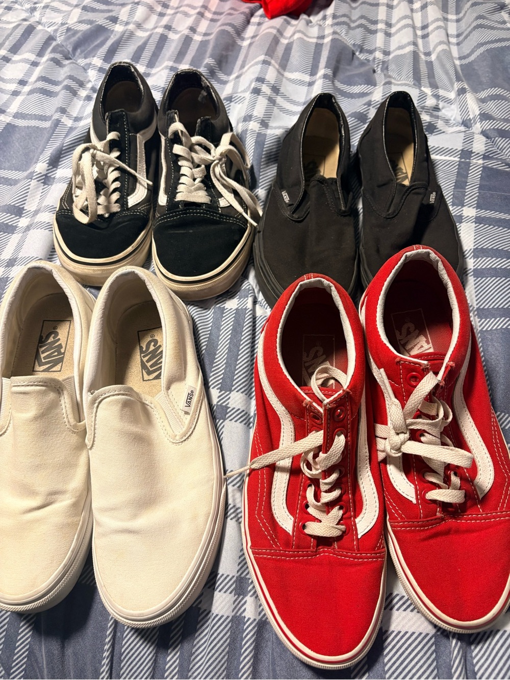 Well worn vans lot of 4 youth 6.5